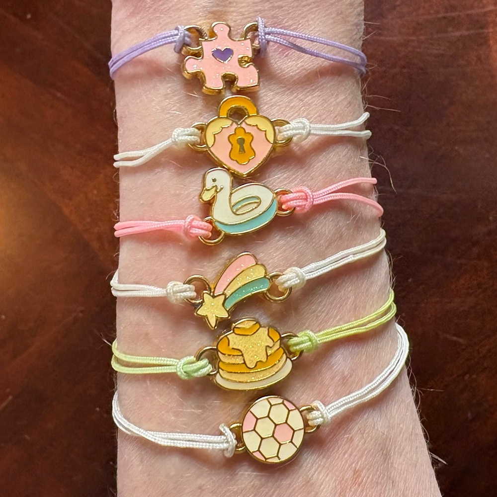Lucky Fortune BFF Charm Bracelets, Adjustable Length, 6 Included
